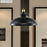 Wrought Iron Dome Industrial Ceiling Fixture Pendant Lighting - 12’/14’ Diameter 1 Light