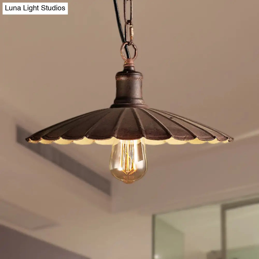 Wrought Iron Rust Suspension Pendant Ceiling Light - Antique Style 1 Restaurant Lighting 10/12/14